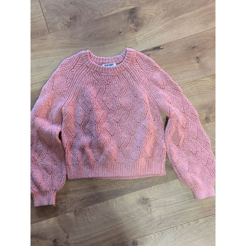 Old Navy Blush Pink Cable Knit Crew Sweater